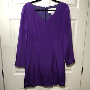 Purple 100% Silk Hugo Buscati Collection Dress Size 8